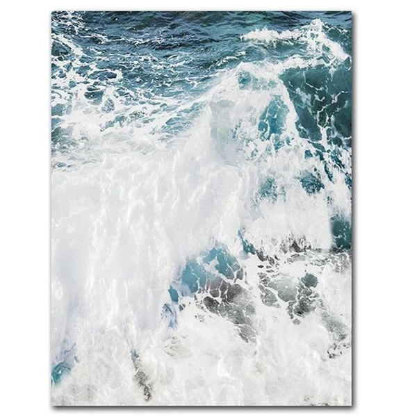 Painting Nordic Canvas Landscapes Seascape Wave and Posters Ocean Prin