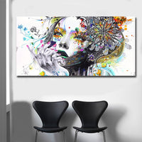 Wunderschönes Blumenmädchen Gemälde Leinwand Wandkunst Poster Druckbilder für Schlafzimmer Home Dekoration