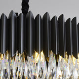 Rechteckiger Kücheninsel-Kronleuchter aus schwarzem Kristall - Avenila - Innenbeleuchtung, Design und mehr