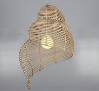 Seemuschel-Schnecke Bambus 9,8" bis 13" breiter LED-Pendel-Lampenschirm - Avenila - Innenbeleuchtung, Design und mehr