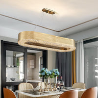 Halbbündiger moderner ovaler Küchenlüster aus Goldkristall - Avenila - Innenbeleuchtung, Design und mehr