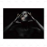 Senses African Abstract Gold & Black Canvas ungerahmtes Poster - Avenila - Innenbeleuchtung, Design & mehr