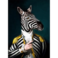 Zebra Revolutionäres Soldatenposter | Wandkunst-Poster und -Drucke Tier mit Hut auf Leinwand - Avenila - Innenbeleuchtung, Design & mehr