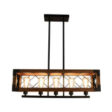 5 Lights Industrial Kitchen Island Light Wood Chandelier Pendant Ceiling Light - Avenila - Interior Lighting, Design & More