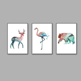 Abstract Geometric Pink and Blue Deer Flamingo and Polar Bear - Avenila - Interior Lighting, Design & More