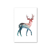 Abstract Geometric Pink and Blue Deer Flamingo and Polar Bear - Avenila - Interior Lighting, Design & More