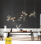 Avenila Nordic Black LED Chandelier Light 7/10 Glass Bubble Lampshade Dining Room - Avenila - Interior Lighting, Design & More