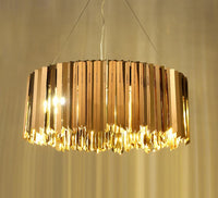 Araña de LEDs moderna de acero inoxidable negro y oro - Avenila - Iluminación interior, diseño y más