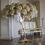 Lámpara de piso de pluma de rama de árbol de lujo de diseño moderno - Avenila - Iluminación interior, diseño y más