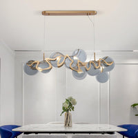 Lámpara de salón de vidrio moderno azul y dorado - Avenila - Iluminación interior, diseño y más