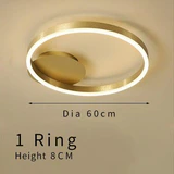 Lámpara de techo de anillos LED circulares dorados - Avenila - Iluminación Interior, Diseño y Más