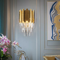 Lámpara de pared para bollos de cama de cristal dorado - Avenila - Iluminación interior, diseño y más