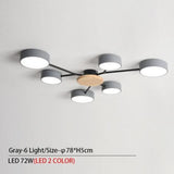 Grey Modern LED Chandelier With Round Gray Metal Lampshades For Living Room - Avenila - Interior Lighting, Design & More