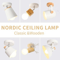 Lámpara de techo LED Hierro Madera Nordic Modern Ceiling Lamp para la sala de estar Decoración de la habitación Accesorios para el pasillo Cocina - Avenila - Iluminación Interior, Diseño y Más