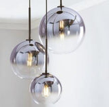 Loft Modern Pendant Light Silver Gold Glass Ball Hanging Lamp - Avenila - Iluminación Interior, Diseño y Más