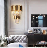 Lámparas de pared modernas de dos niveles, de oro de lujo, electrochapadas, para la iluminación de la cama o del pasillo - Avenila - Iluminación Interior, Diseño y Más