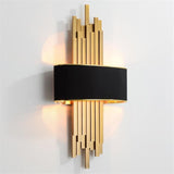 Lámpara de pared con tubo de metal dorado y cuerpo negro - Avenila - Iluminación Interior, Diseño y Más