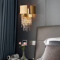 Lámpara de pared para dormitorio con baño de oro y cristal moderno - Avenila - Iluminación interior, diseño y más