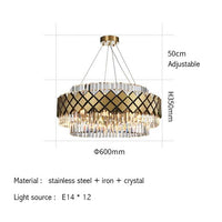 Lámparas de araña dorada de cristal moderno para el comedor Lámparas de araña redondas para la sala de estar - Avenila - Iluminación Interior, Diseño y Más