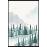 Modern Minimalist Forest And River Poster Landscape Painting Print Canvas - Avenila - Interior Lighting, Design & More