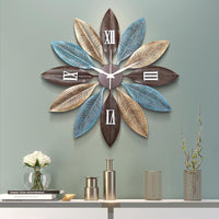 Nordic Creative Metal Feather Wall Clock - Avenila - Iluminación Interior, Diseño y Más