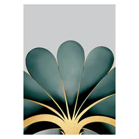 Posters and Prints Golden Modern Minimalistic Wall Art Geometric Floral Abstract Canvas Painting Nordic Decorative Painting - Avenila - Interior Lighting, Design & More