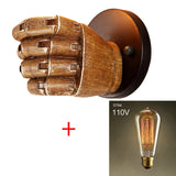 7.5X11cm Lámpara de pared de puño creativo de madera