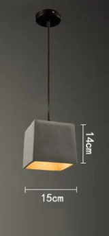 Lámpara colgante de cemento de 5 estilos.