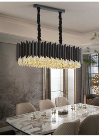 Rectangle Kitchen Island Lámpara de cristal negro - Avenila - Iluminación interior, diseño y más