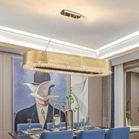 Lámpara de cocina ovalada de cristal dorado semiempotrada - Avenila - Iluminación interior, diseño y más