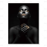 Senses African Abstract Gold & Black Canvas Unframed Poster - Avenila - Interior Lighting, Design & More