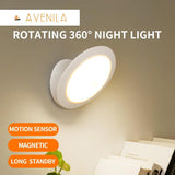 OVNI Sensor de Movimiento LED Luz Nocturna Recargable de Seguridad Giratoria de 360 grados Lámpara de pared para el dormitorio Escalera Gabinete Inodoro - Avenila - Iluminación Interior, Diseño y Más