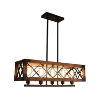 L'îlot de cuisine industrielle à 5 lumières Lustre en bois pendentif Plafonnier - Avenila - Éclairage intérieur, design et plus