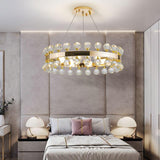 50, 60, 80cm Sofrey Modern Crystal Gold Ring Living Room Chandelier - Avenila - Éclairage intérieur, design et plus