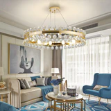 50, 60, 80cm Sofrey Modern Crystal Gold Ring Living Room Chandelier - Avenila - Éclairage intérieur, design et plus