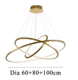 Lustre d'hôtel moderne à LED avec bague en or et en argent - Avenila Selects