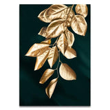 Abstract Golden Plant Leaves Picture Wall Poster Modern Style Canvas Print Painting Art Aisle Living Room Unique Decoration - Avenila - Interior Lighting, Design & More