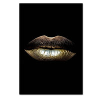 Art africain Lèvres d'or Peinture d'affiche non encadrée - Avenila - Éclairage intérieur, design et plus