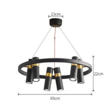 Avenila Black Modern Designer Circle Ring Light Tube Pendant Chandelier - Avenila - Interior Lighting, Design & More