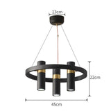 Avenila Black Modern Designer Circle Ring Light Tube Pendant Chandelier - Avenila - Interior Lighting, Design & More