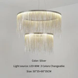 Avenila Silver Rose Gold Luxury Chain Tassel Chandelier - Avenila - Interior Lighting, Design & More