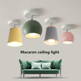 Plafonnier E27 en fer rond créatif Lampe de plafond nordique moderne à LED Macaron - Avenila - Éclairage intérieur, design et plus