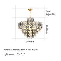 Deer Modern Christmas Crystal Gold Small Round Chandelier - Avenila - Interior Lighting, Design & More