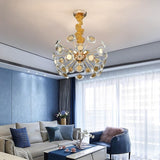 Lustre moderne de luxe en cristal doré pour salon - Avenila - Éclairage intérieur, design et plus