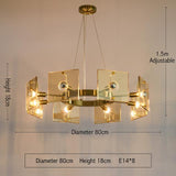 Lustre rond moderne en verre clair et or pour la salle à manger Lustres de la chambre à coucher Luminaires Lampe LED - Avenila - Éclairage intérieur, design et plus