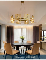 Lustre rond moderne en verre clair et or pour la salle à manger Lustres de la chambre à coucher Luminaires Lampe LED - Avenila - Éclairage intérieur, design et plus