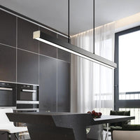 Modern Wood 31 1/2" to 59" Aluminum Polished Pendant Chandelier - Avenila - Interior Lighting, Design & More