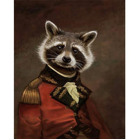 Raccoon Revolutionary General Poster | Wall Art Posters And Prints Animal Canvas Painting - Avenila - Éclairage intérieur, design et plus