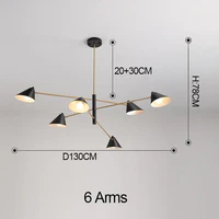 Sofrey Postmodern Branching Lamp lustre pour salon Chambre à coucher noire et dorée - Avenila - Éclairage intérieur, design et plus