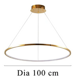 Moderno lampadario ad anello LED Hotel Gold & Silver Ring Chandelier - Avenila Seleziona